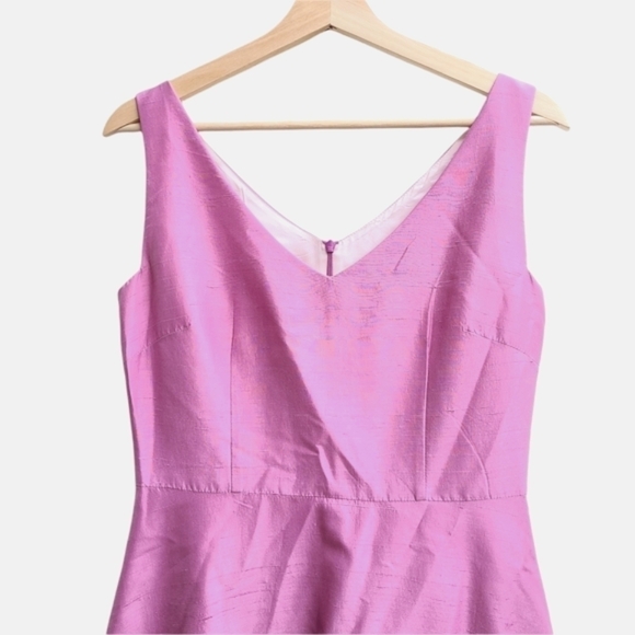 100% Silk Classic A-line Lynn Lugo Dress in Pink, Made in USA, Size Small - Picture 3 of 9